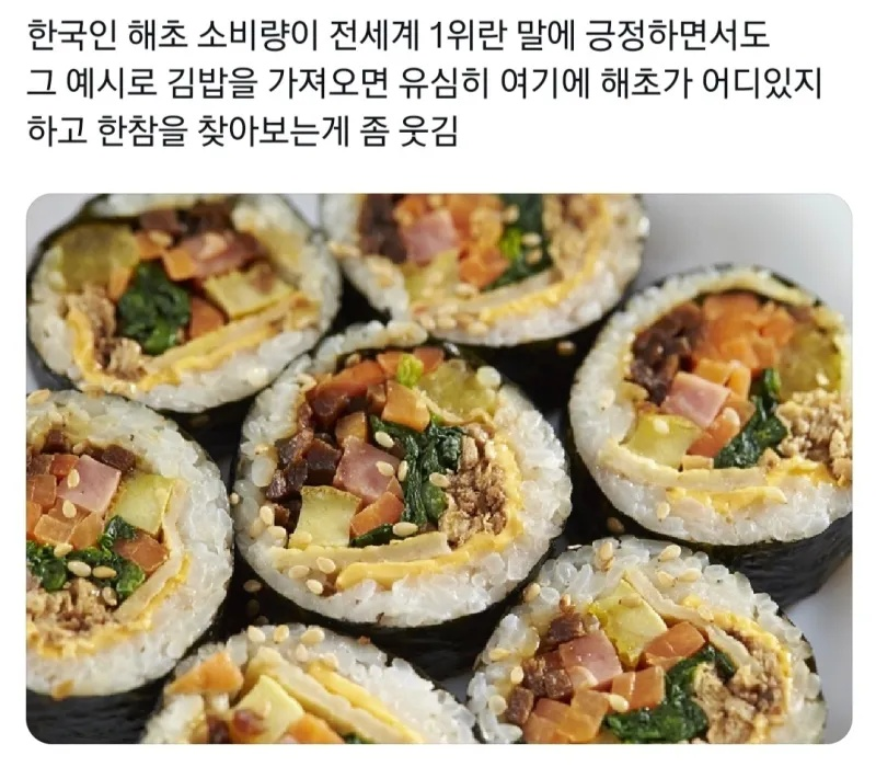 한국이 해초섭취량 1위라구요 | 인스티즈