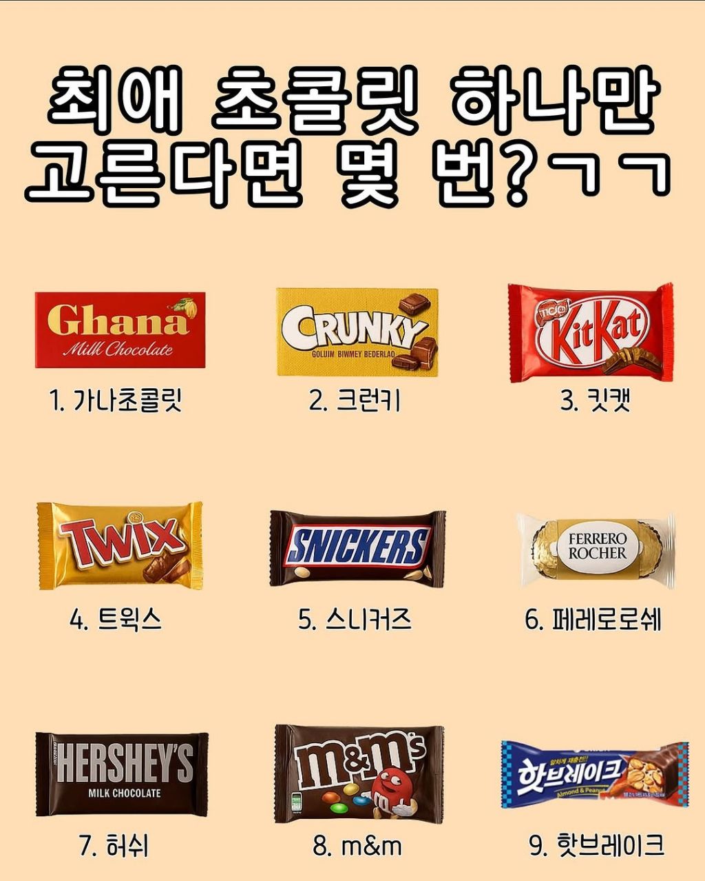 최애 초콜릿 하나 고르기 | 인스티즈