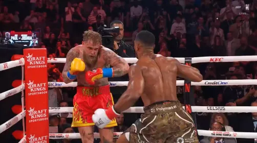 [제이크 폴 vs 앤서니 조슈아] 접대 모드 끝난 조슈아 펀치에 찐으로 놀란 제이크 폴 ㅋㅋㅋ | 인스티즈