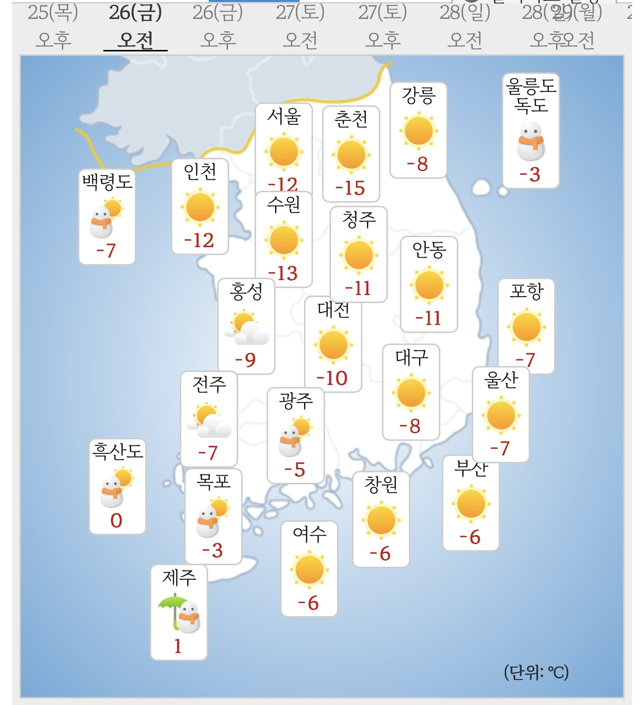 금요일 날씨 예보 및 기상 특보 현황 | 인스티즈