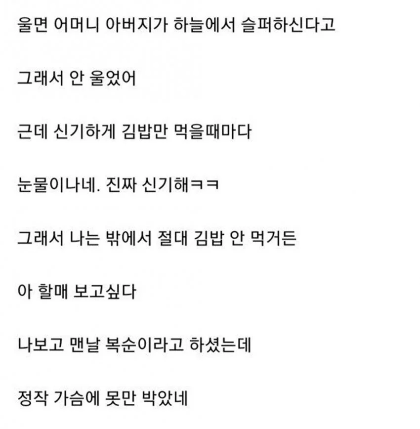 할머니가 싸준 김밥 | 인스티즈