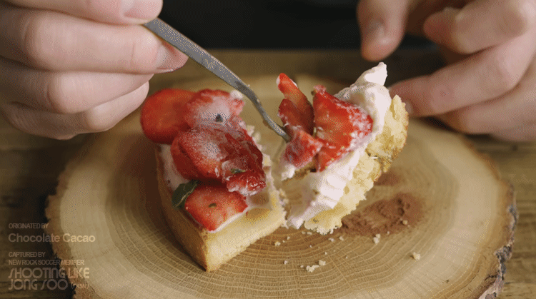 딸기 바닐라 크리스마스 타르트 만들기.gif | 인스티즈