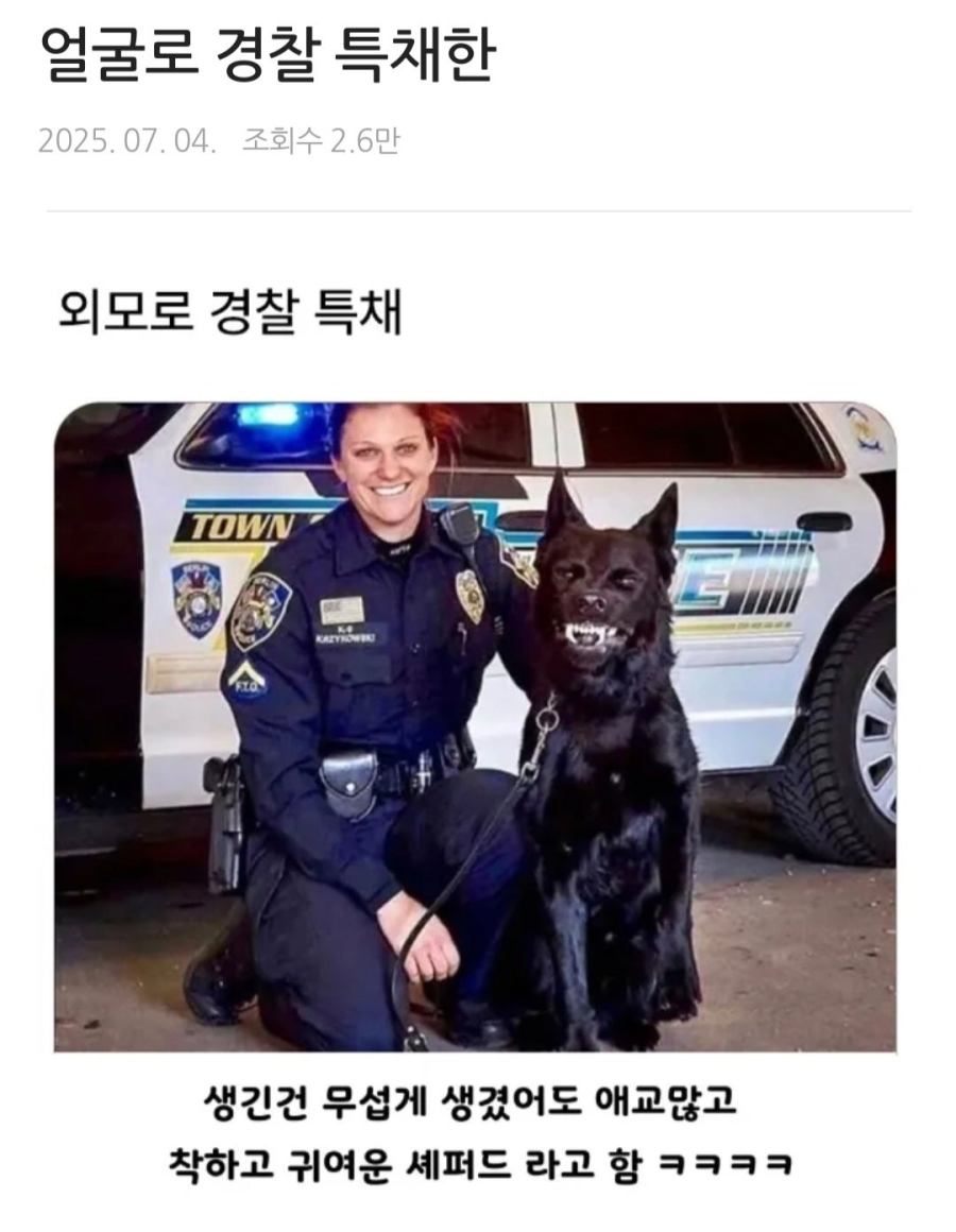 얼굴로 경찰 특채한 | 인스티즈