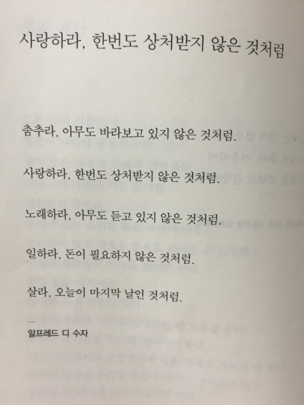 사랑하라, 한 번도 상처받지 않은 것처럼 | 인스티즈