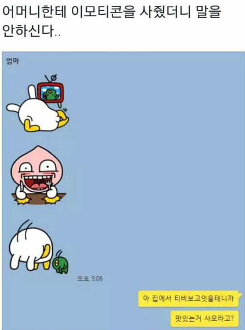 어머니한테 이모티콘 사드렸더니 말을 안 하심 | 인스티즈