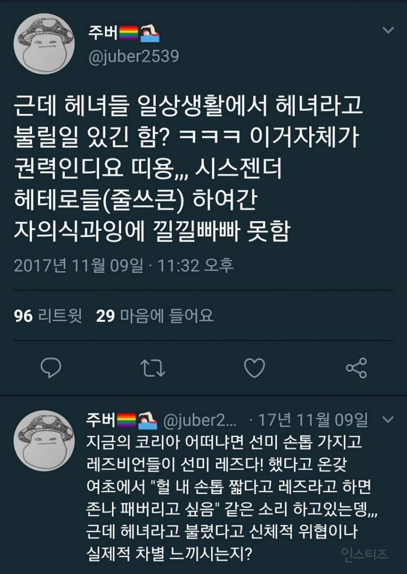 레즈들이 생각하는 이성애자 여자(헤녀) | 인스티즈