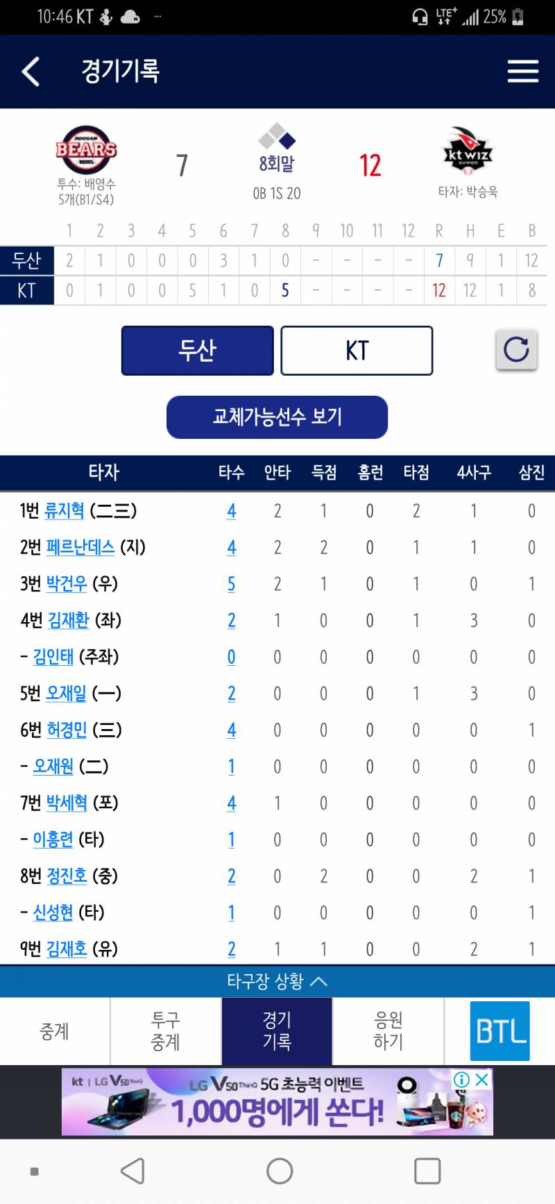 오늘 경기 기록 | 인스티즈