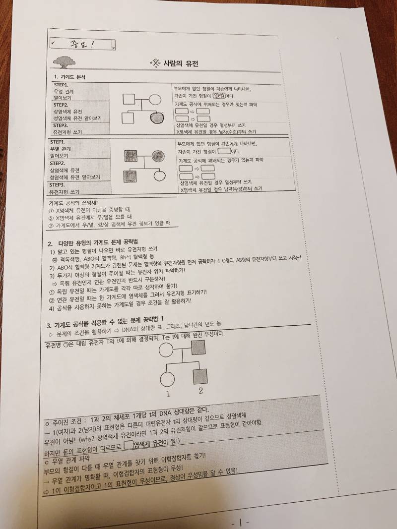 이거 빈칸 뭐야 ㅠㅠㅠ 생명과학 1 | 인스티즈