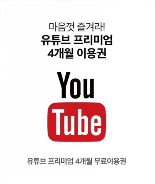 4개월 유튜브 프리미엄/뮤직 이용권 | 인스티즈