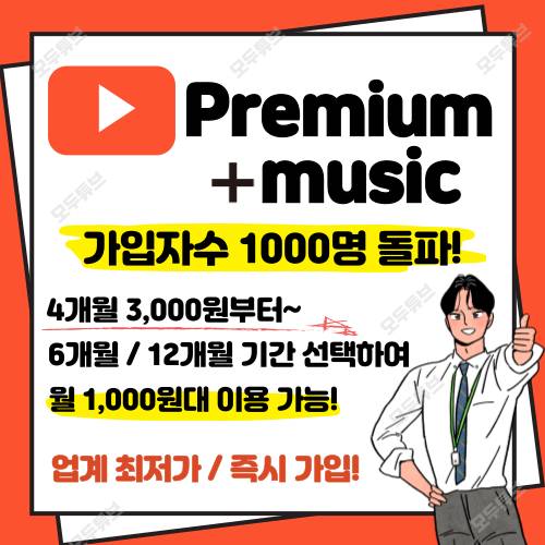 유튜브 프리미엄 4개월/6개월/12개월 3000원 | 인스티즈