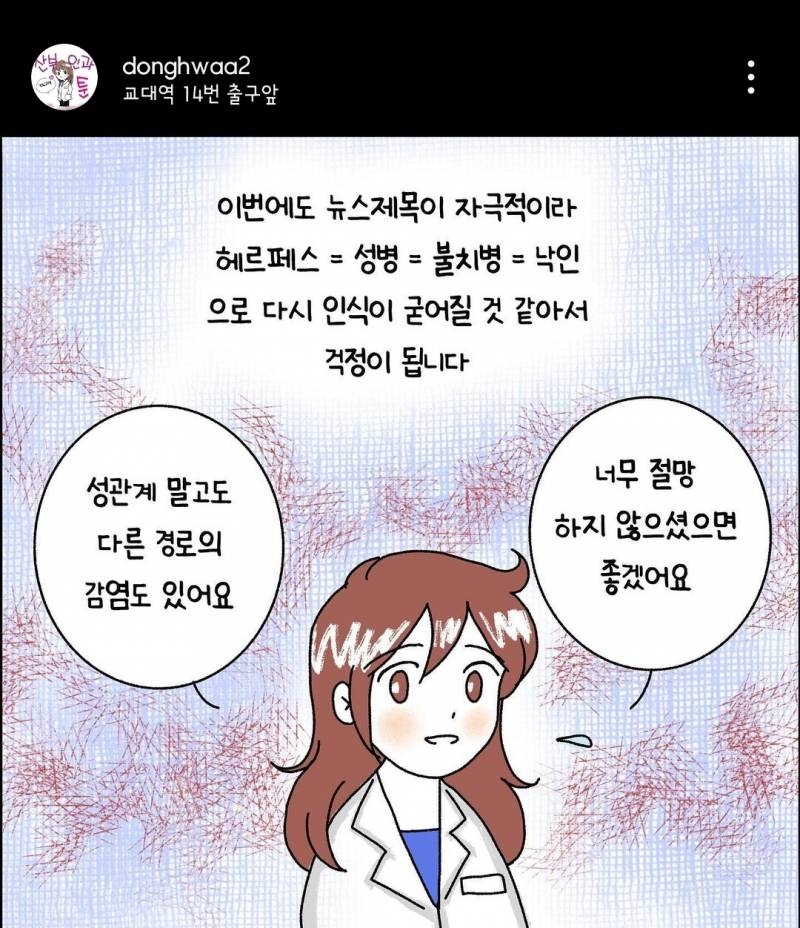 헤르페스에 옮고 극단적 선택이라니...(산부인과 툰) | 인스티즈