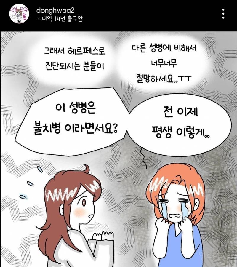 헤르페스에 옮고 극단적 선택이라니...(산부인과 툰) | 인스티즈