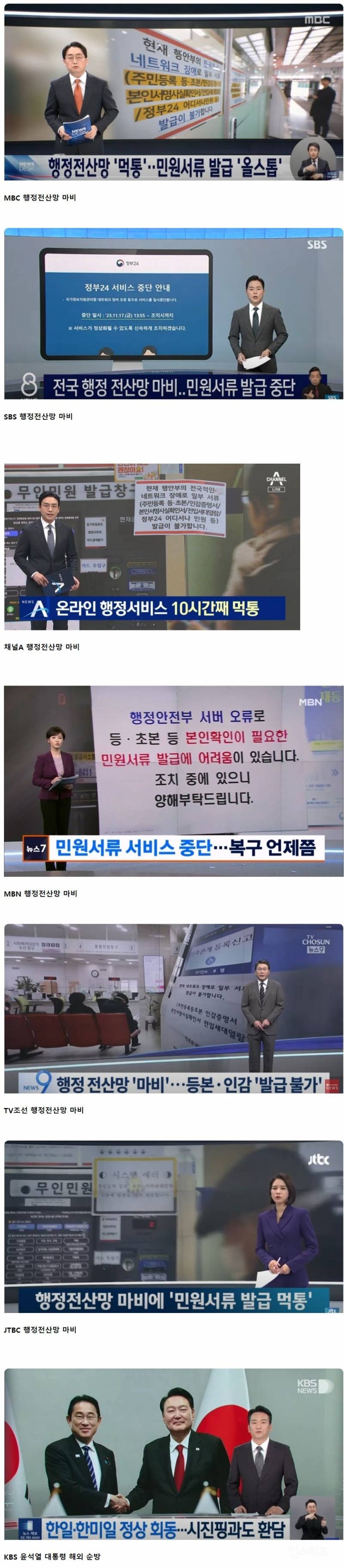 오늘 모든 방송사 메인뉴스 첫보도 모음.jpg | 인스티즈