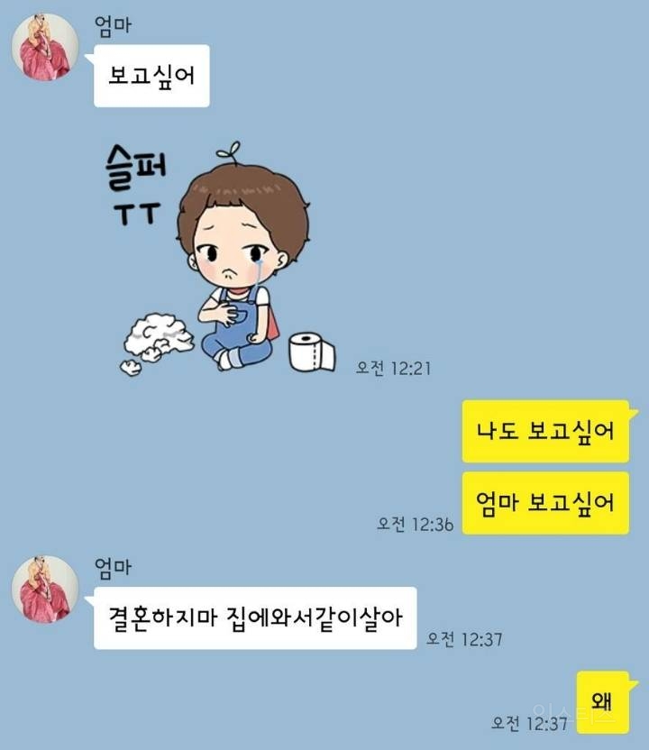 엄마가 딸한테 보낸 문자 | 인스티즈