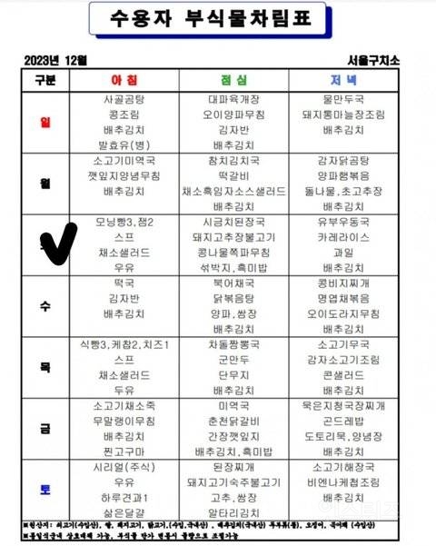 교도소와 구치소 식단 | 인스티즈