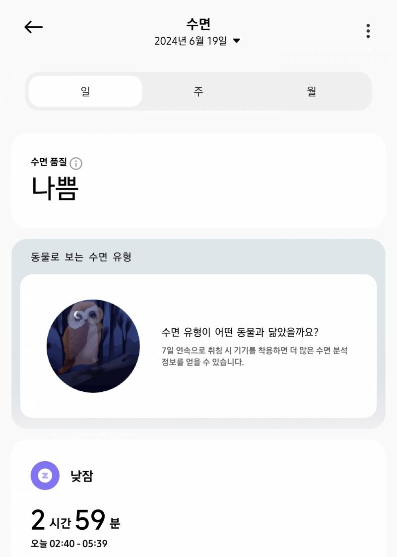 [잡담] 수면 결과 보려고 했는데 시간 짧아서 낮잠 취급하네ㅋㅋㅋㅋ ㅠㅠ | 인스티즈