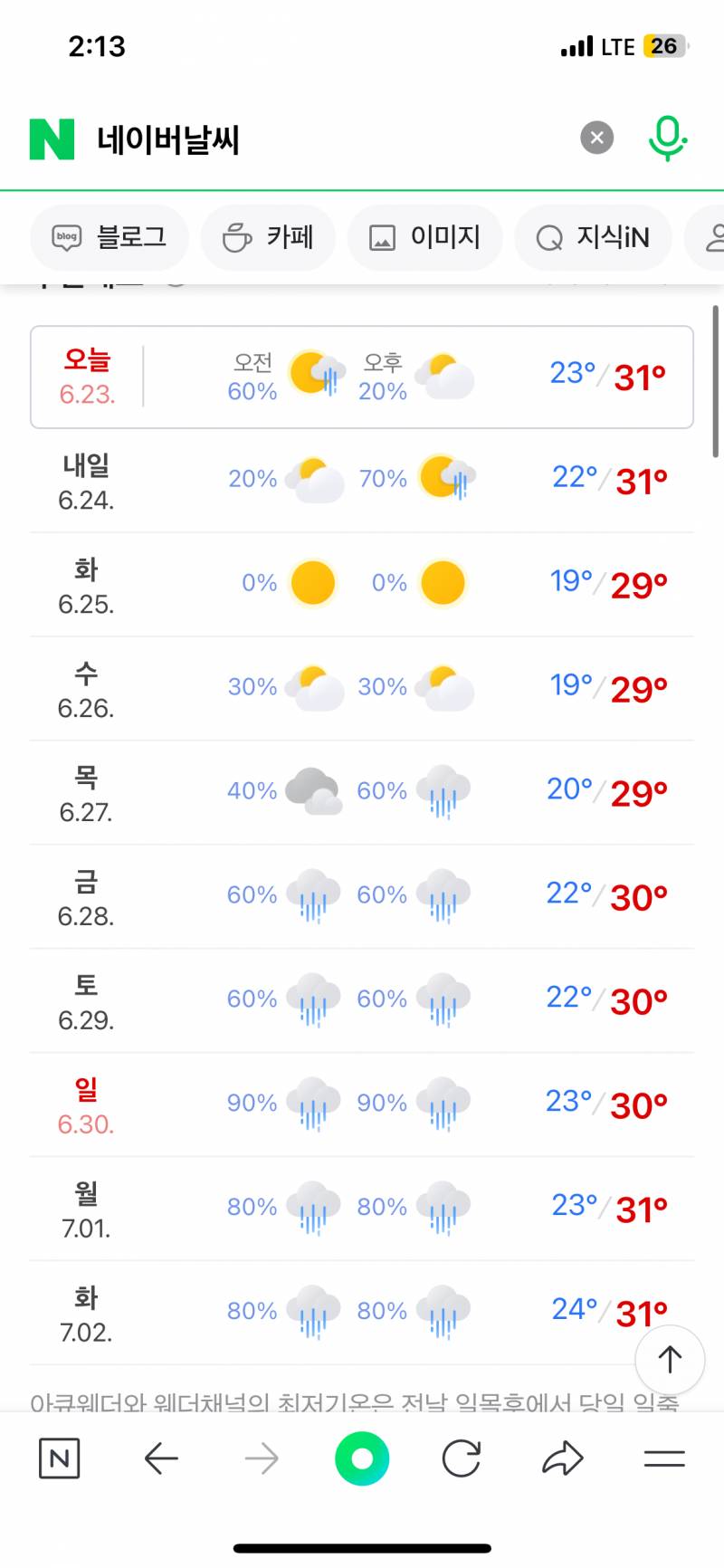 [잡담] 다음주 날씨 실환가 | 인스티즈