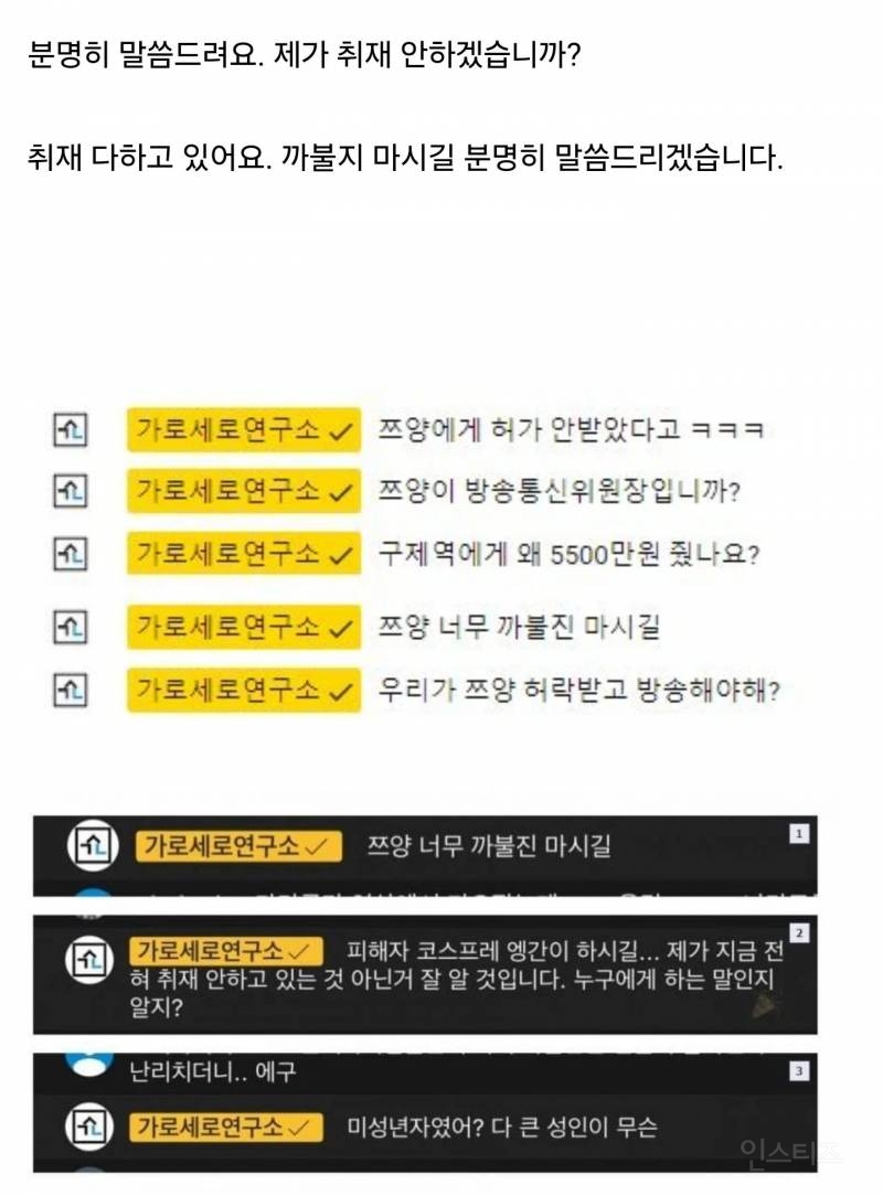 쯔양한테 피해자 코스프레하지말고 까불지 말라고 한 가세연 | 인스티즈