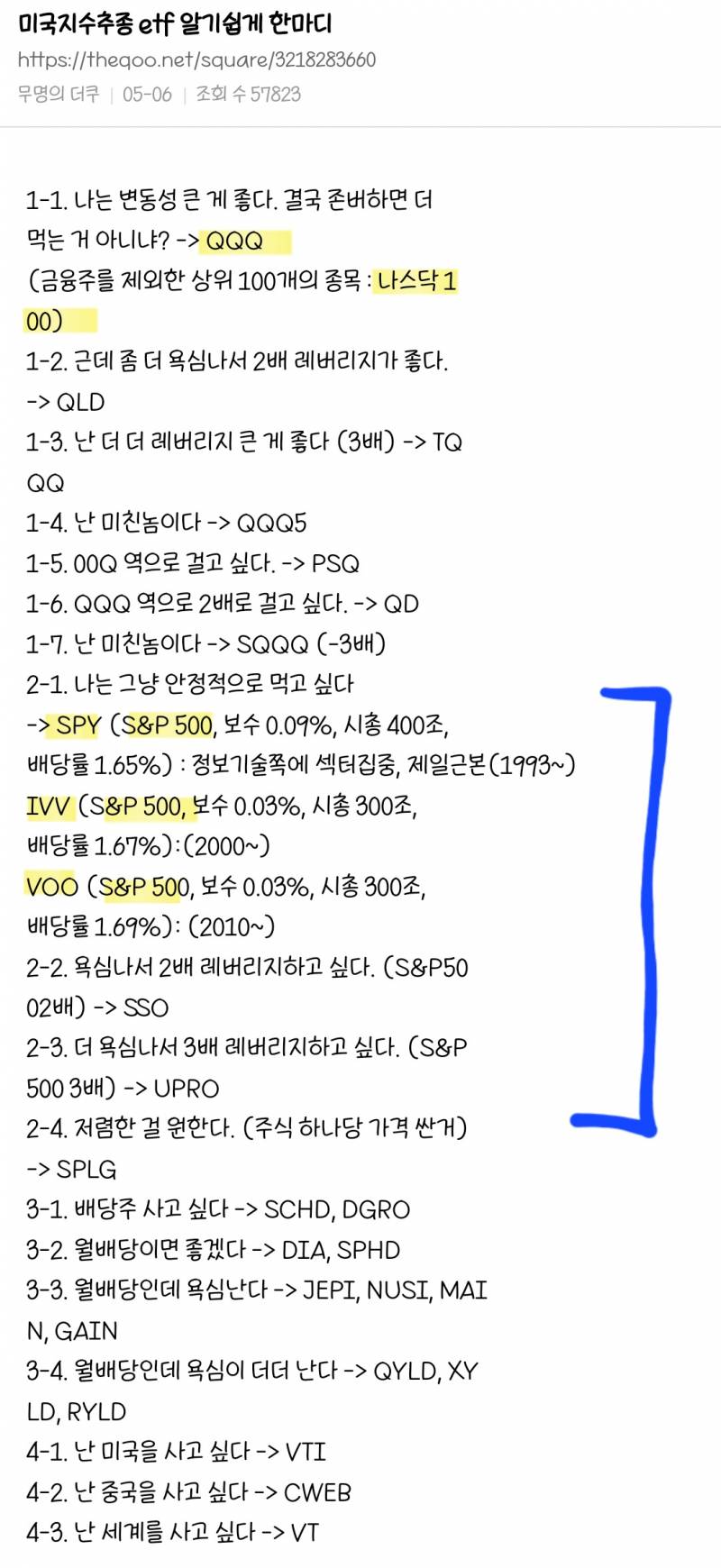 [잡담] 미국 ETF 질문..! 나스닥100이랑 S&P500 | 인스티즈