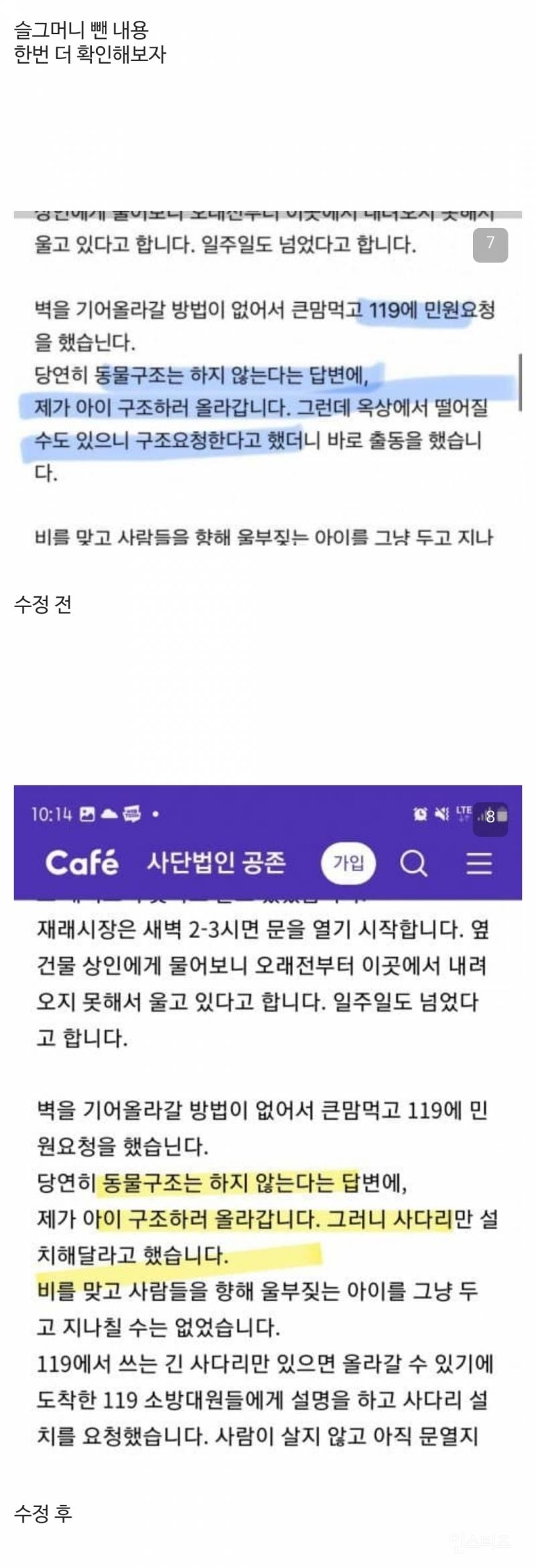 상가 지붕 위에서 우는 아이를 발견 했습니다.jpg | 인스티즈