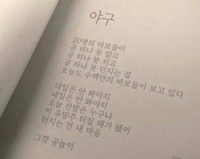 [잡담] 아무리 생각해도 야구 시는 진짜 희대의 명작이야 | 인스티즈