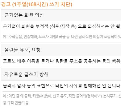 [잡담] 일주일 쓰기 차단인데 6개월 정지 받은 건에 대하여....😨 | 인스티즈