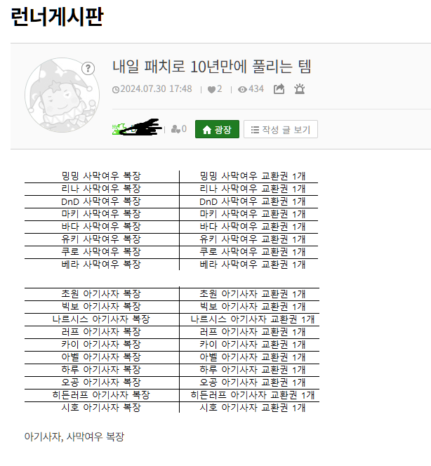 [잡담] 구캐들 아기사자/사막여우 복장 10년만에 풀린대 | 인스티즈