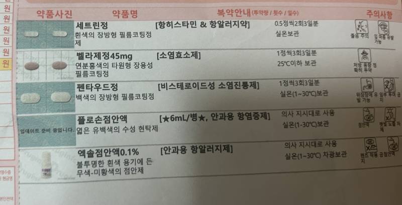 [잡담] 비염약이랑 안약? 받아왔는데 같이 먹어도 돼?? 약 잘아는 익들아... | 인스티즈