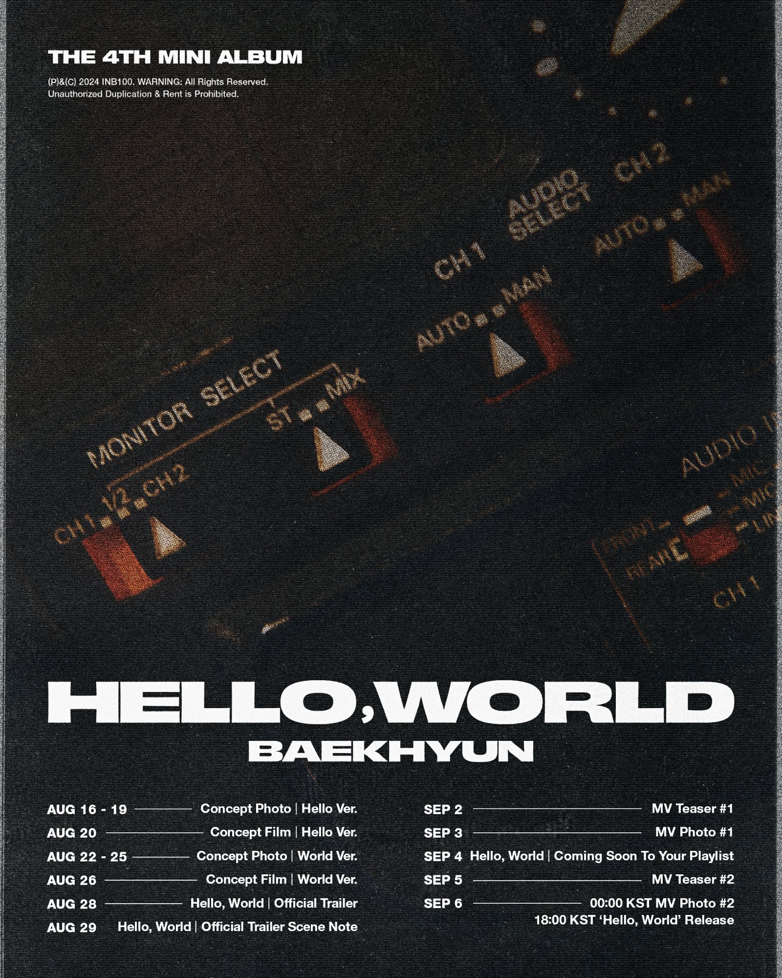 [정보/소식] 백현 'Hello, World - The 4th Mini Album' Scheduler | 인스티즈