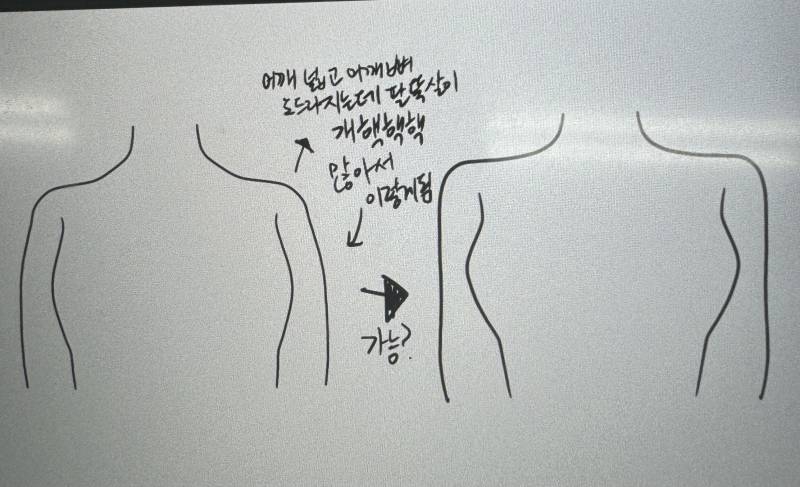 [잡담] 내 어깨 이런 모양인데 살빼면 직각 어깨 되나? | 인스티즈