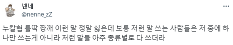 요즘 넷상에서 보면 싫은 단어들.twt | 인스티즈