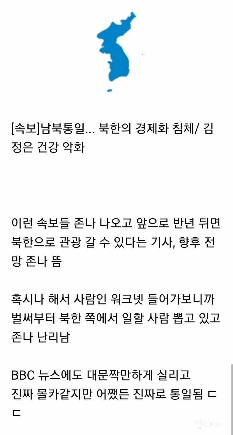 자고 일어났더니 남북통일 소식 나오면 뭐하고 싶은지 써보는 글 | 인스티즈