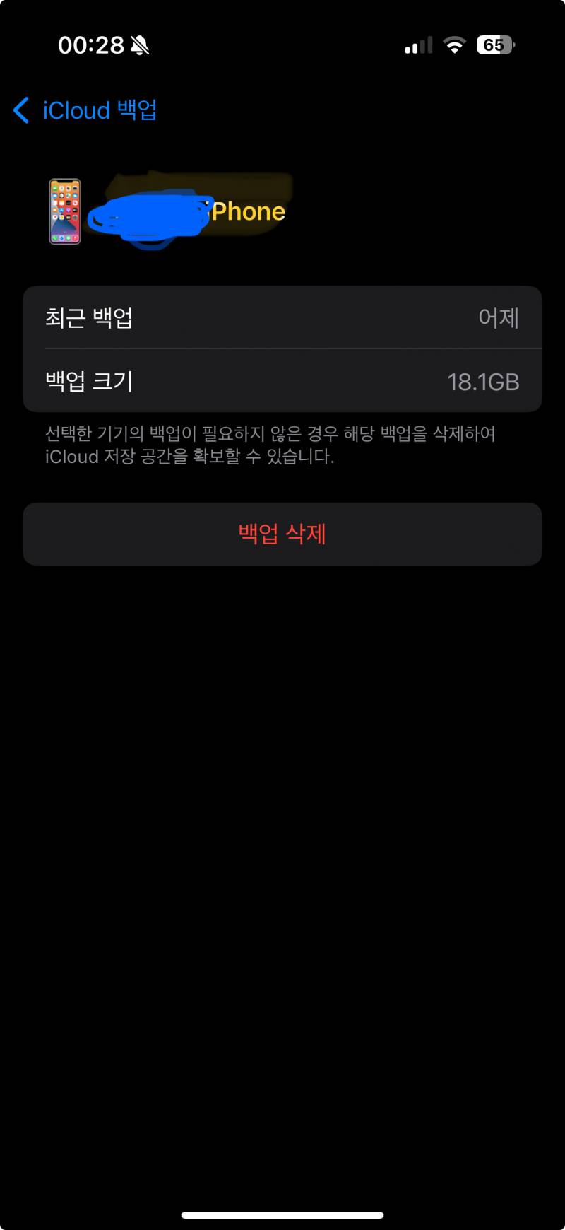 [잡담] 전에 쓰던 폰 아이클라우드 백업 삭재해도 돼? | 인스티즈