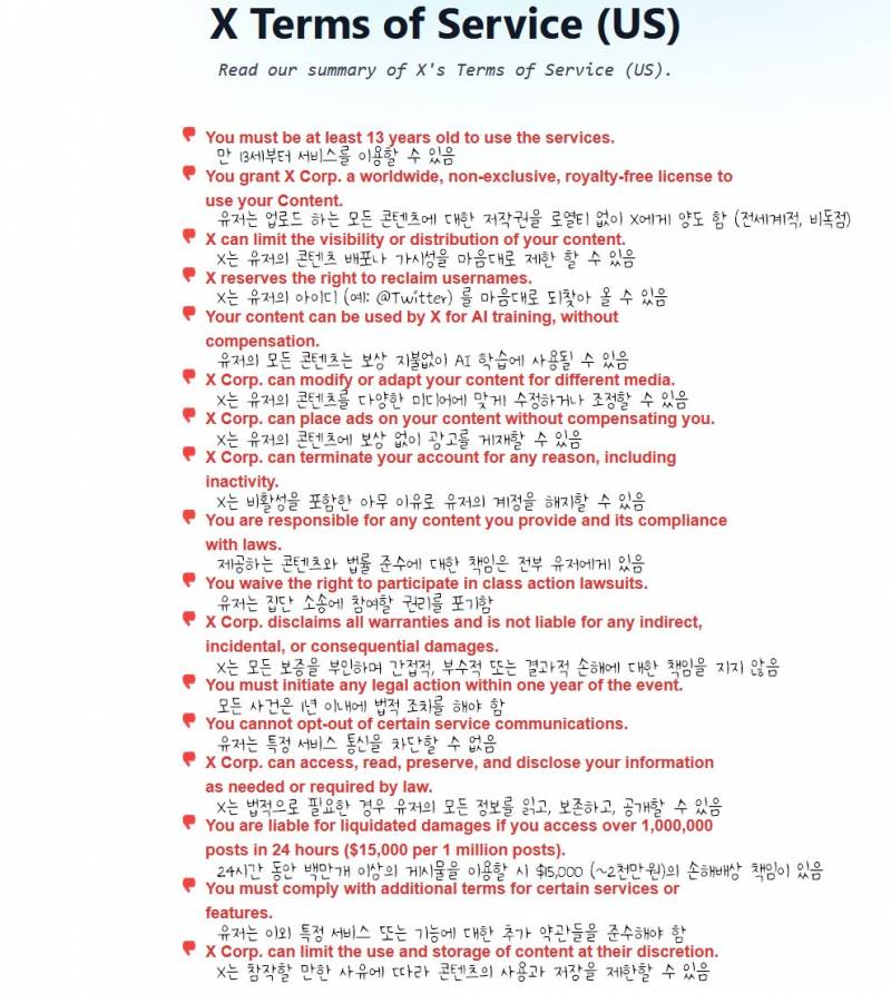 [잡담] 헐 트위터 이용약관 업데이트 되는 거 개오바임 | 인스티즈