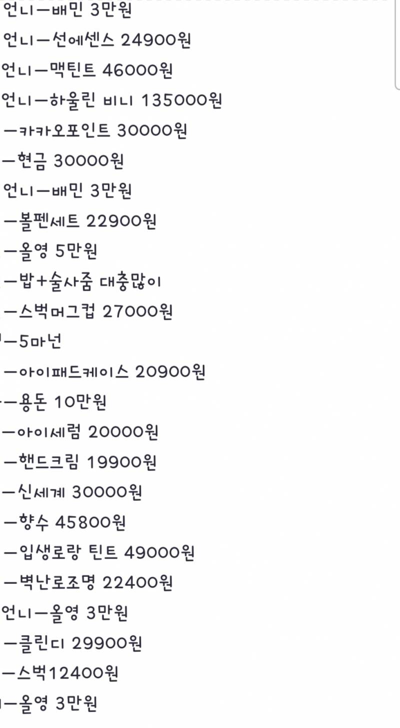 [잡담] 나만 생일선물 받은거 가격 적어두나??ㅠㅠ | 인스티즈