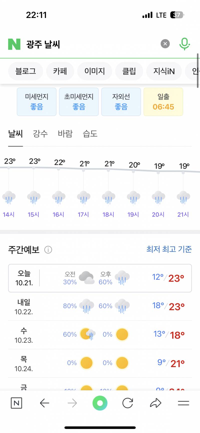 [잡담] 낼 광주 날씨 이런데 어떻게 되는거지? | 인스티즈