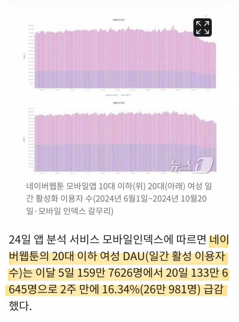 [잡담] 네웹 20대 이하 여성 이용자수 급감했대 | 인스티즈