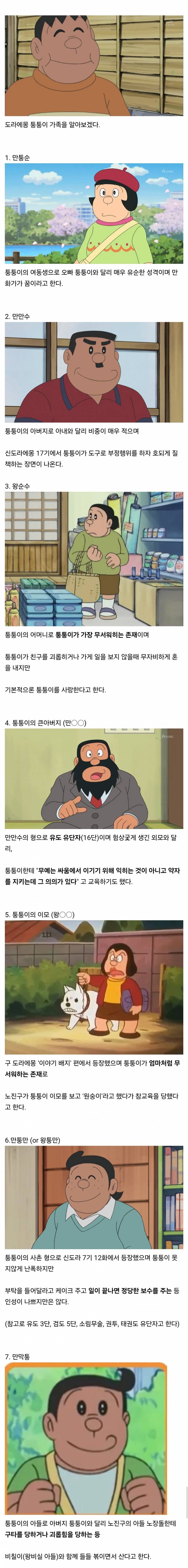 [잡담] 도라에몽 퉁퉁이의 가족관계.jpg | 인스티즈