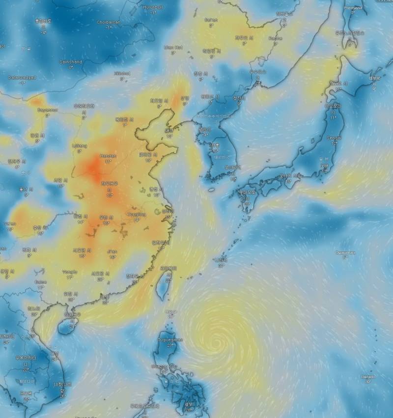 [잡담] 한반도 주변 미세먼지 상황 | 인스티즈