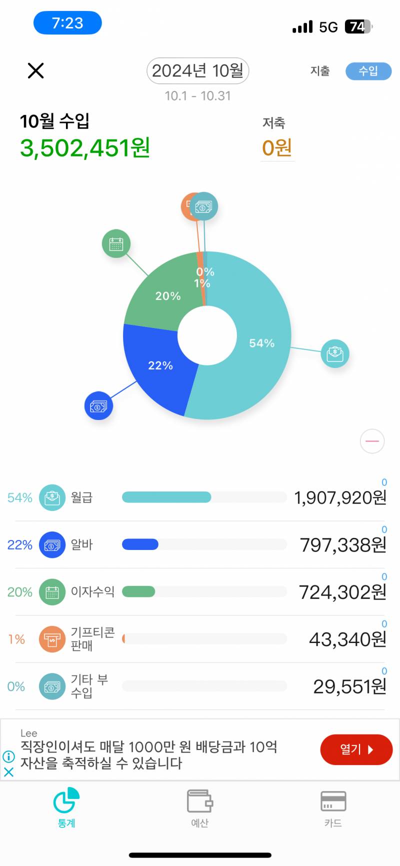 [잡담] 이번달 수입 350만원🖤 | 인스티즈