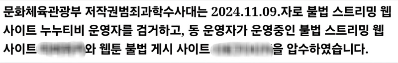 [정보/소식] [단독] 불법 스트리밍 사이트 '누누티비' 운영자 검거 | 인스티즈