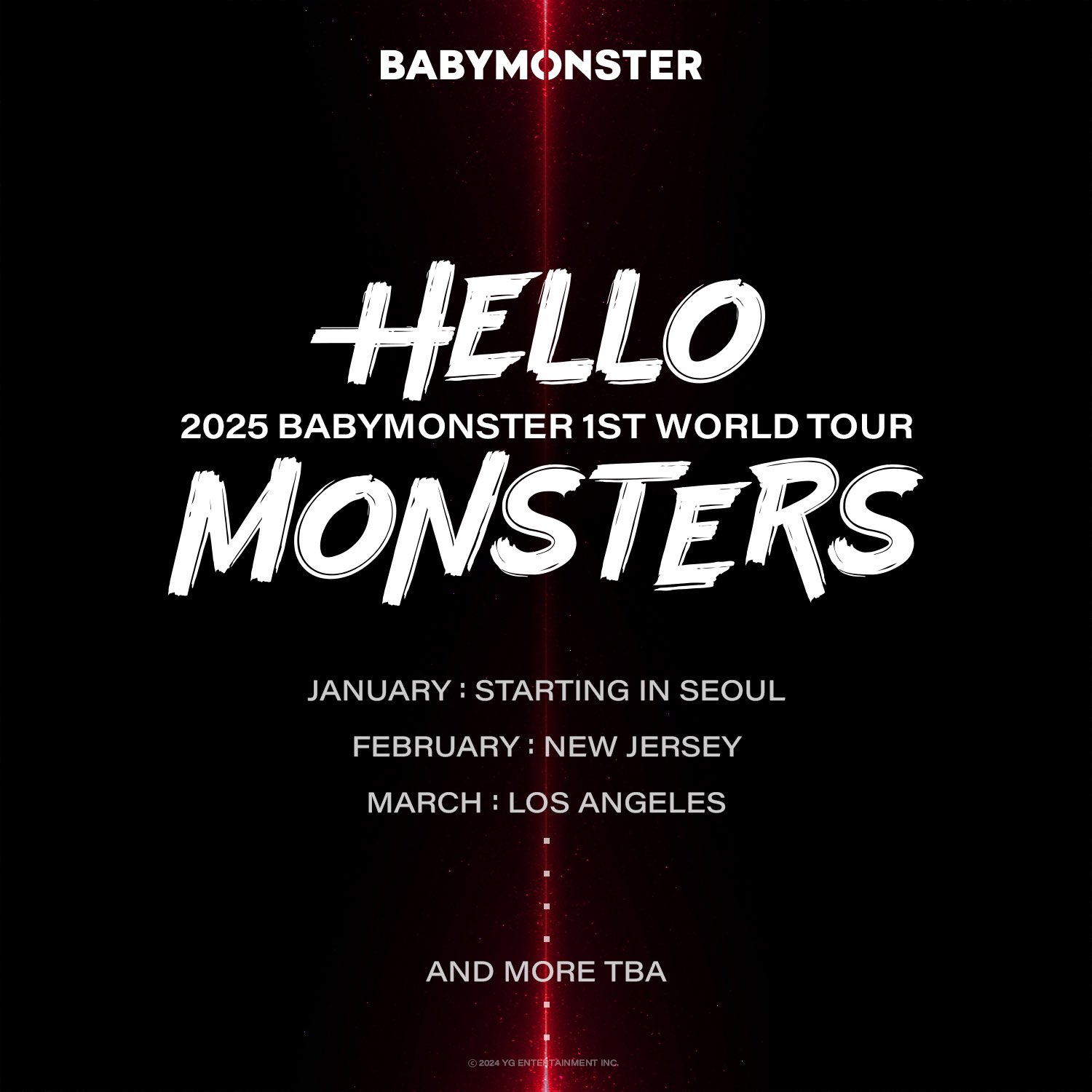 [정보/소식] BABYMONSTER 1st WORLD TOUR &lt;HELLO MONSTERS&gt; ANNOUNCEMENT | 인스티즈