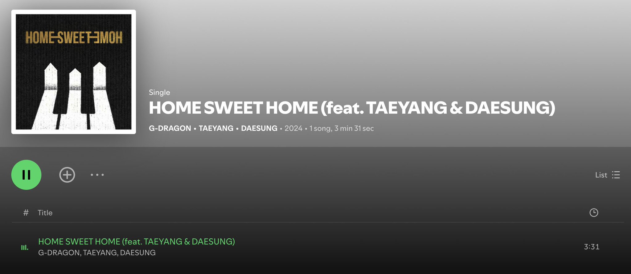 [정보/소식] 지드래곤 (feat.태양&대성) HOME SWEET HOME | 인스티즈