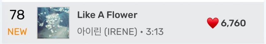 [정리글] 아이린 Like a flower 멜론/지니 진입 순위 | 인스티즈