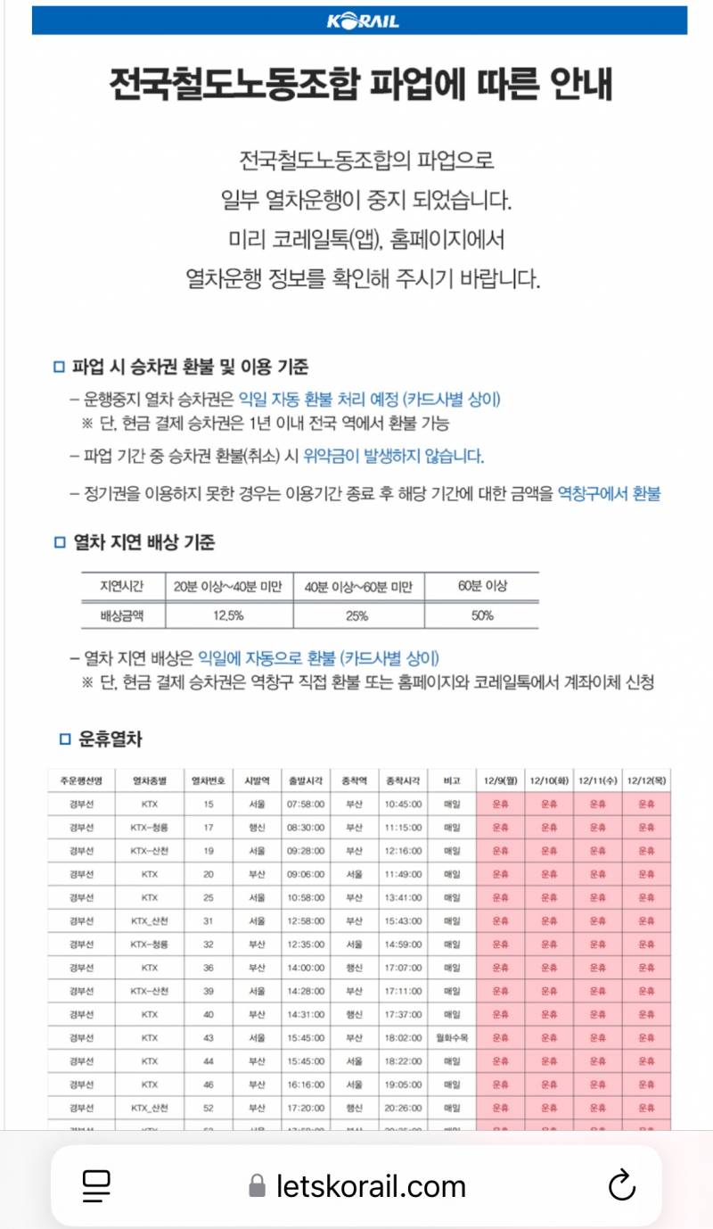 [잡담] 기차 파업 질무우우우우운 ㅠㅠㅠ | 인스티즈