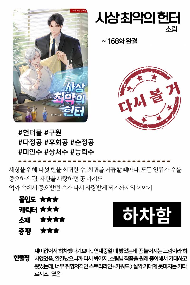 [잡담] 심심해서 지금까지 봤던 소설들 리뷰했어 4 | 인스티즈