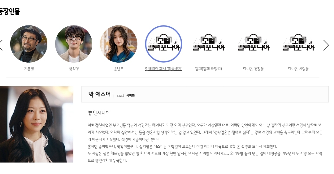 [정보/소식] 모텔 캘리포니아 공홈 기획의도&인물소개&인물관계도 | 인스티즈