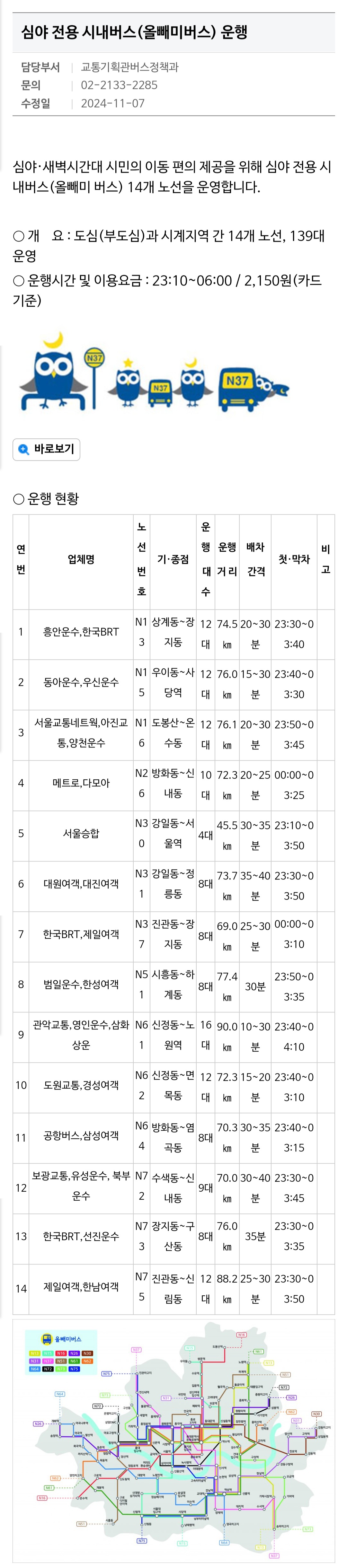 [잡담] 서울 심야버스 찾는 사람 있을까봐 노선 찾아봄 | 인스티즈