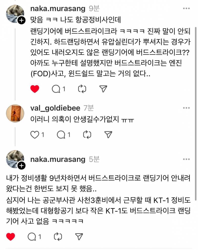 [잡담] 버드스트라이크와 랜딩기어는 전화 관련이 없는데 뉴스에서 계속 연관을 시키려고하는게 보인다라는 글 찐이야?? | 인스티즈