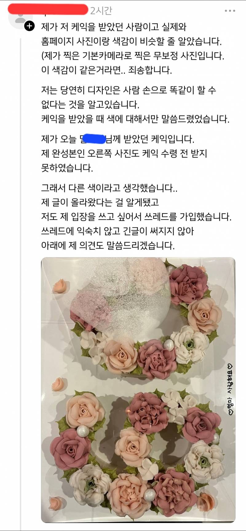 현재 800플 넘어간 케이크 실물 논란.JPG | 인스티즈